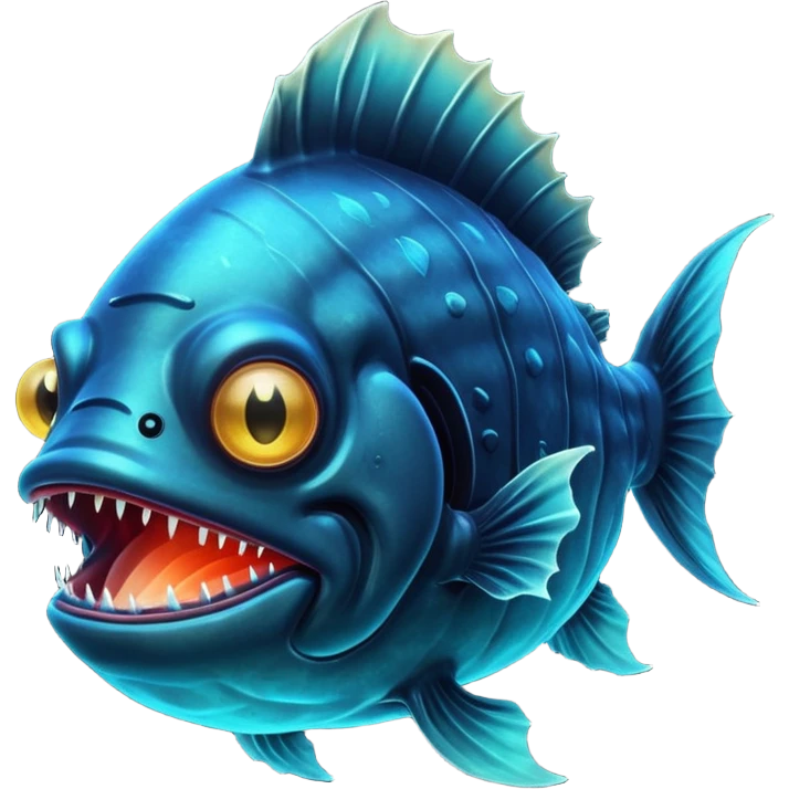 anglerfish with the light under dark water emoji