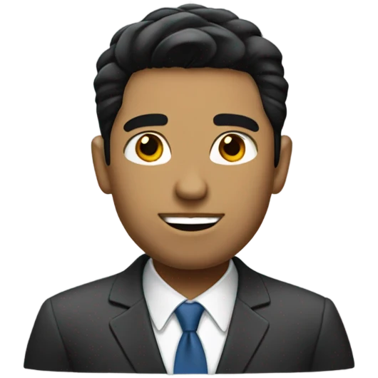 business man short straight black hair fluffy emoji