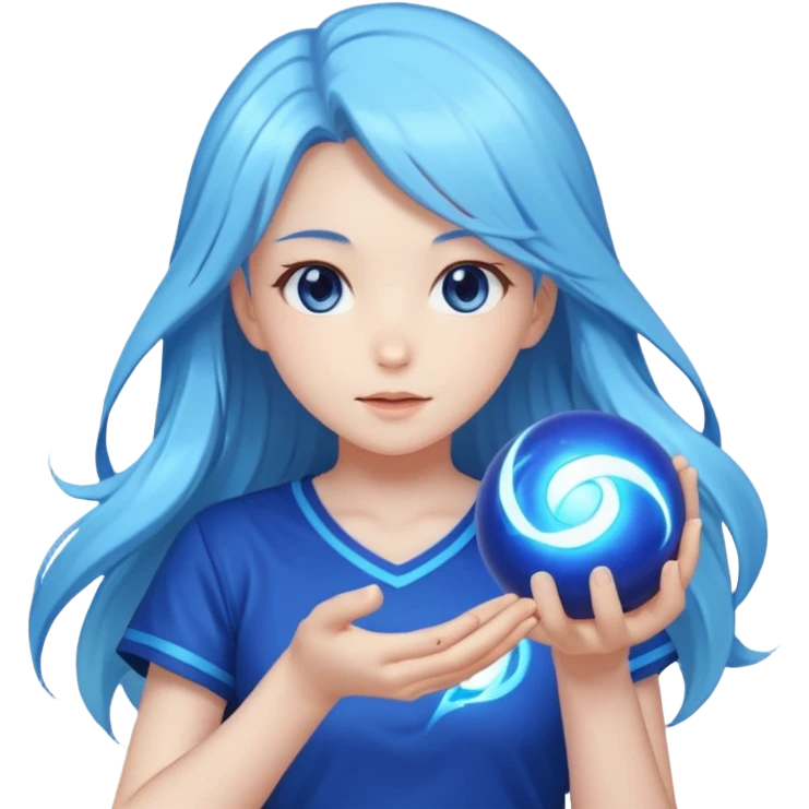 anime girl with power and magic emoji