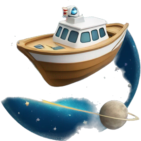 boat flying in space  emoji