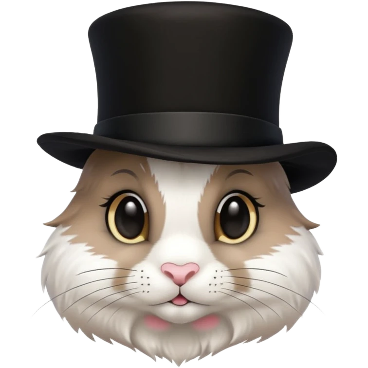 Make a bunny with a top hat emoji