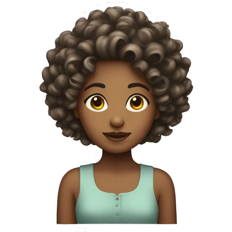 Girl with curls and hilighta emoji