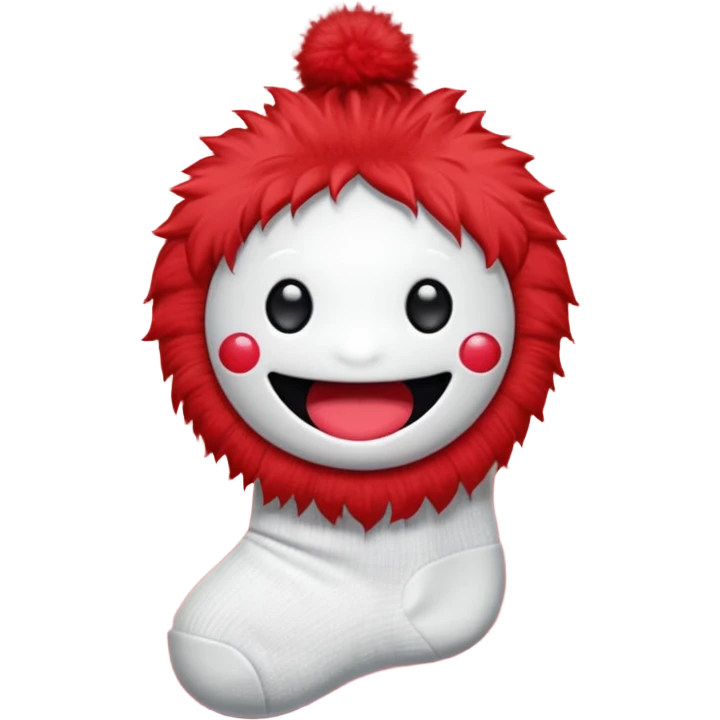cute sock puppet, button eyes, chibi emoji