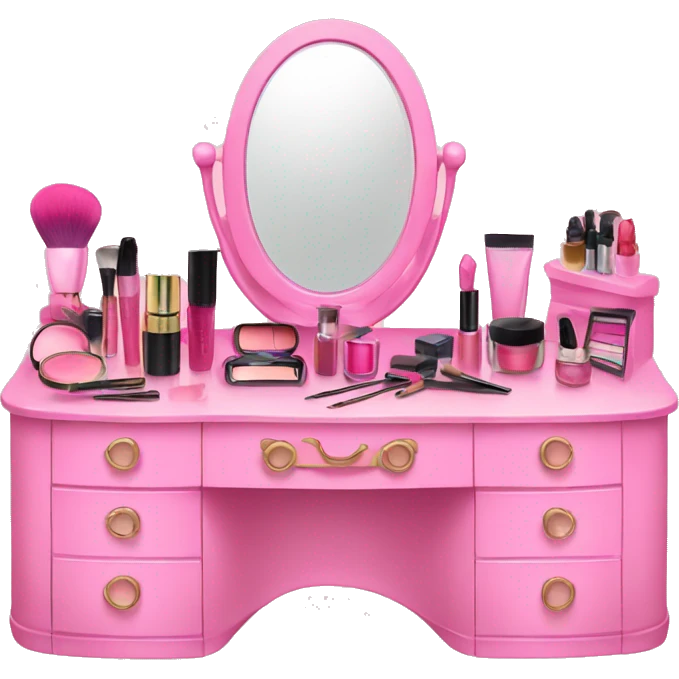 Pink makeup dresser  emoji
