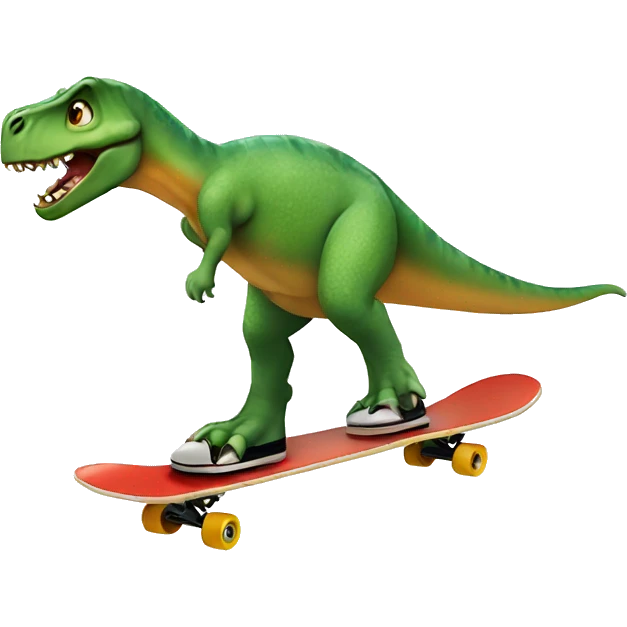 Dinosaur on skateboard emoji