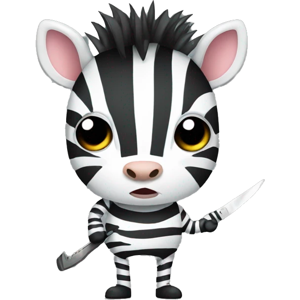 zebra holding a knife emoji