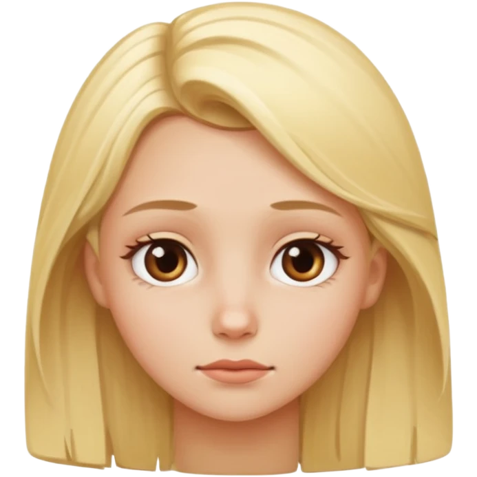blonde girl with a lazy eye emoji