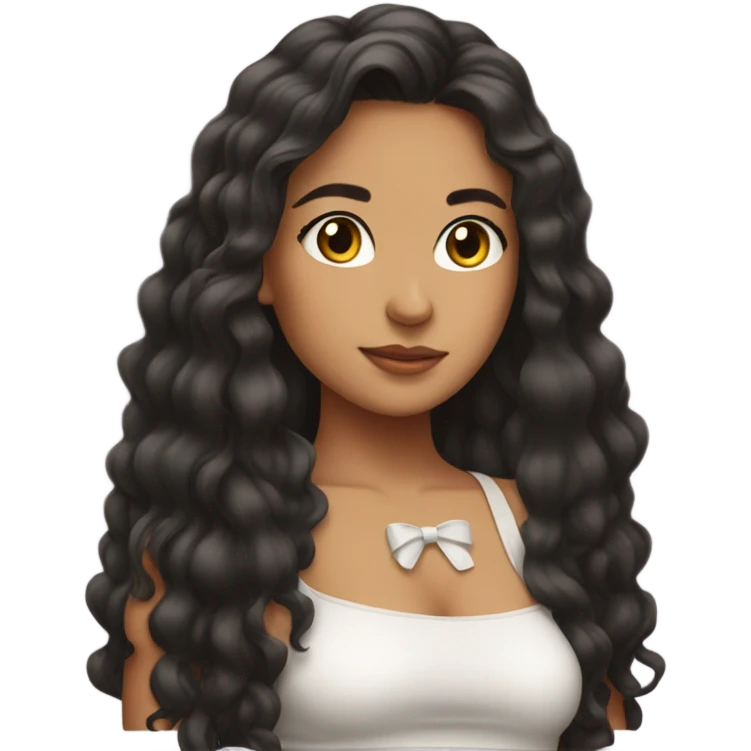 Latina long hair bow crop top girl emoji