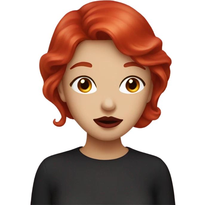 Red hair Lipstick Face covered in milk liquid emoji