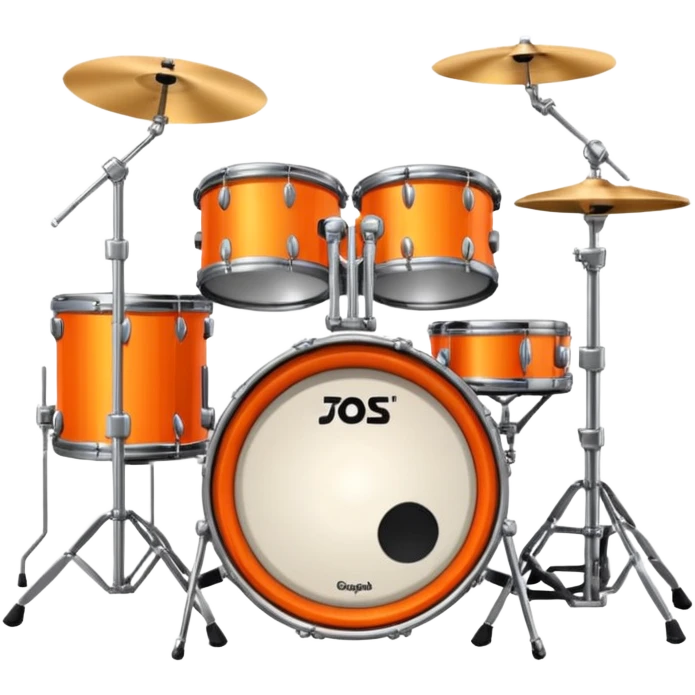 Neon orange drumset emoji
