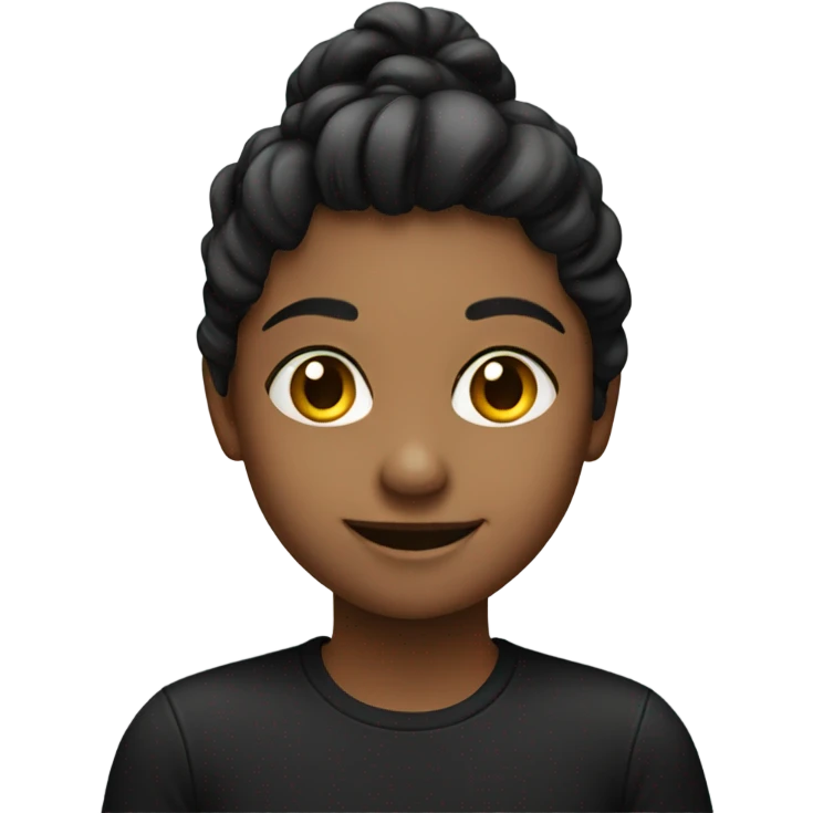smiling girl in black shirt emoji