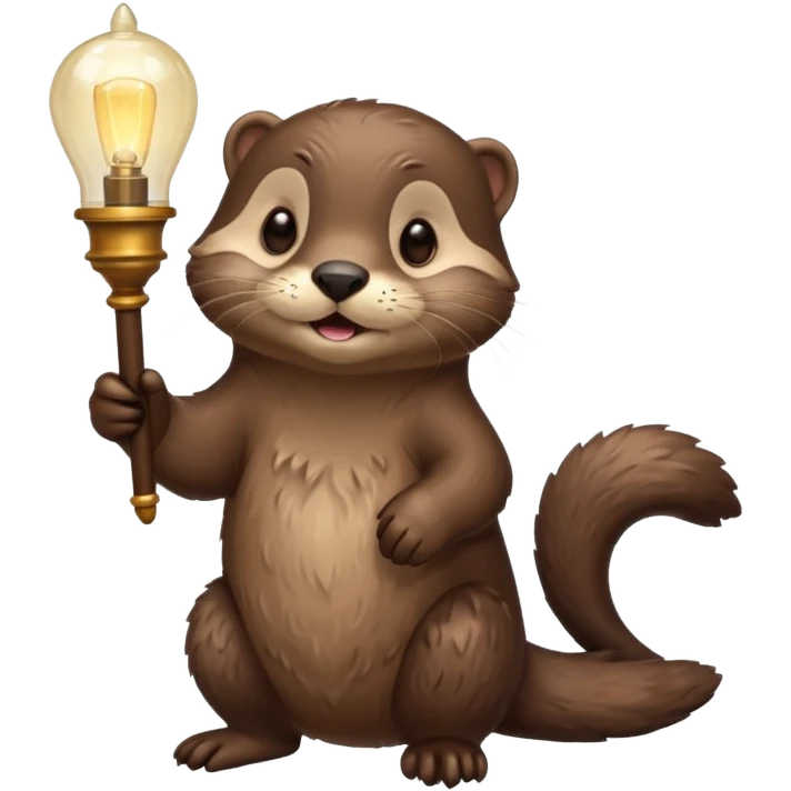 otter holding one lamp emoji