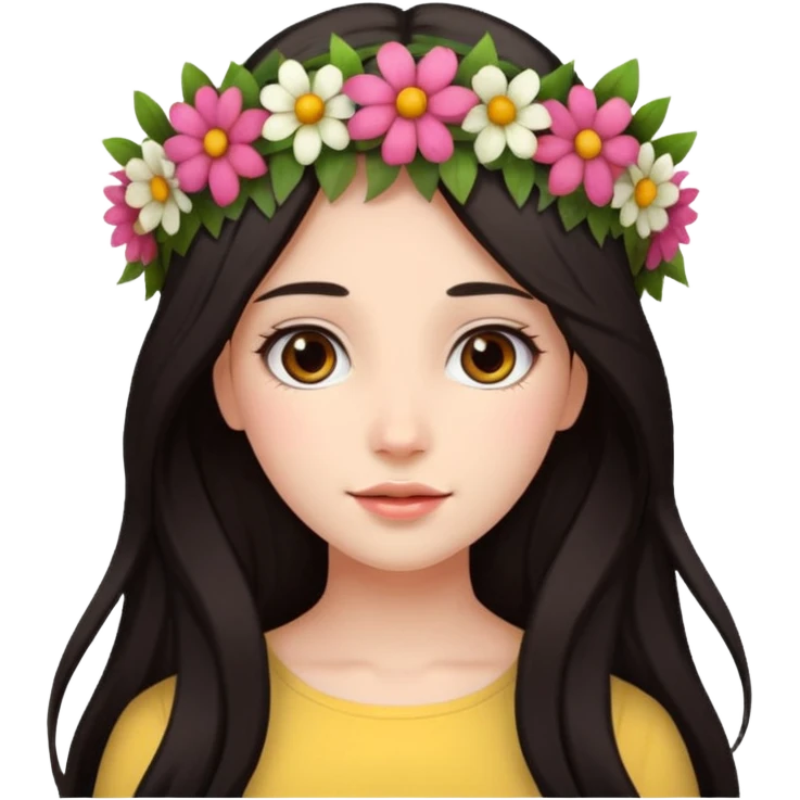 Girl with beautiful long dark hair emoji