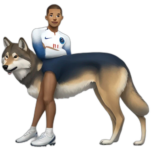 Mbappé on a wolf emoji
