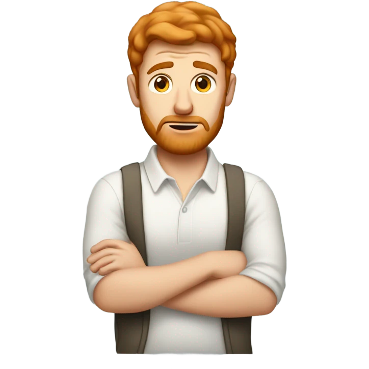 White redhead man confused emoji