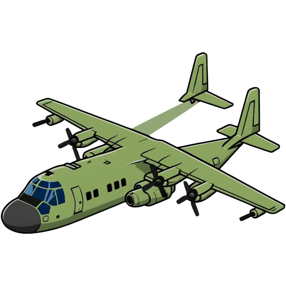 AC-130 gunship military aircraft with cannons emoji