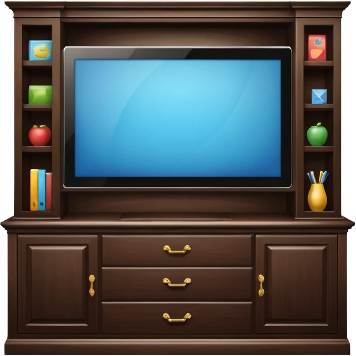 modern tv standing on a super luxurious cupboard emoji
