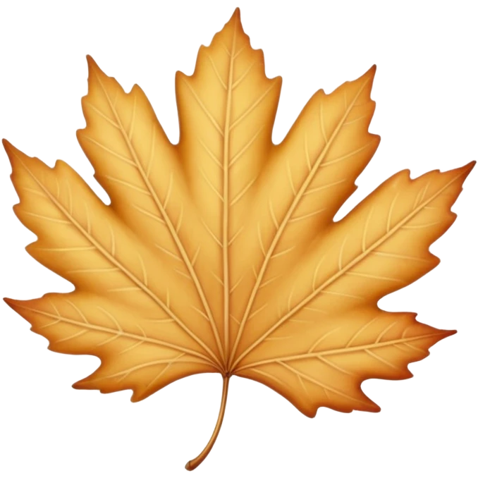 pastel warm autumn leaf in beige and golden tones, soft shadows, light grain texture, no background, cozy and delicate atmosphere emoji