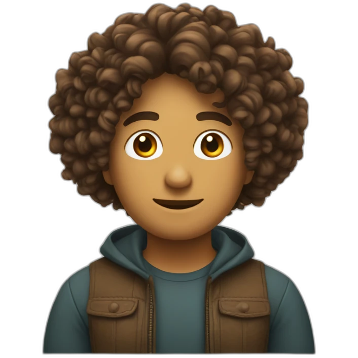 Mec aux cheveux bouclés  emoji