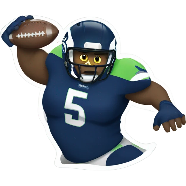 Seahawk playing football emoji
