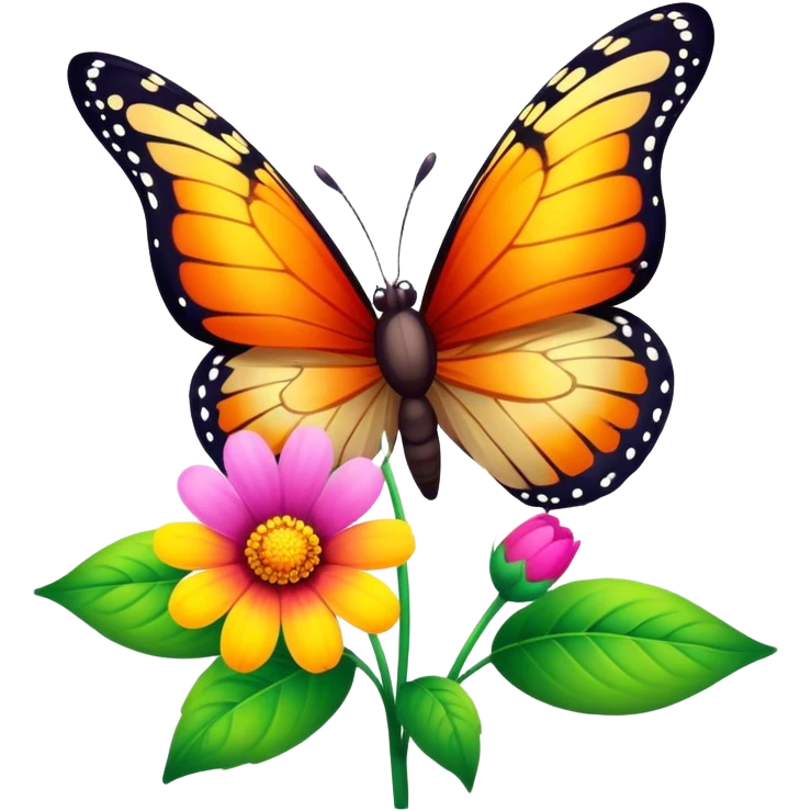 Butterfly on flower emoji