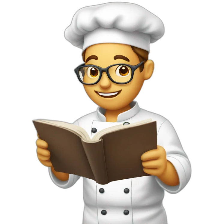 chef reading recipe book emoji