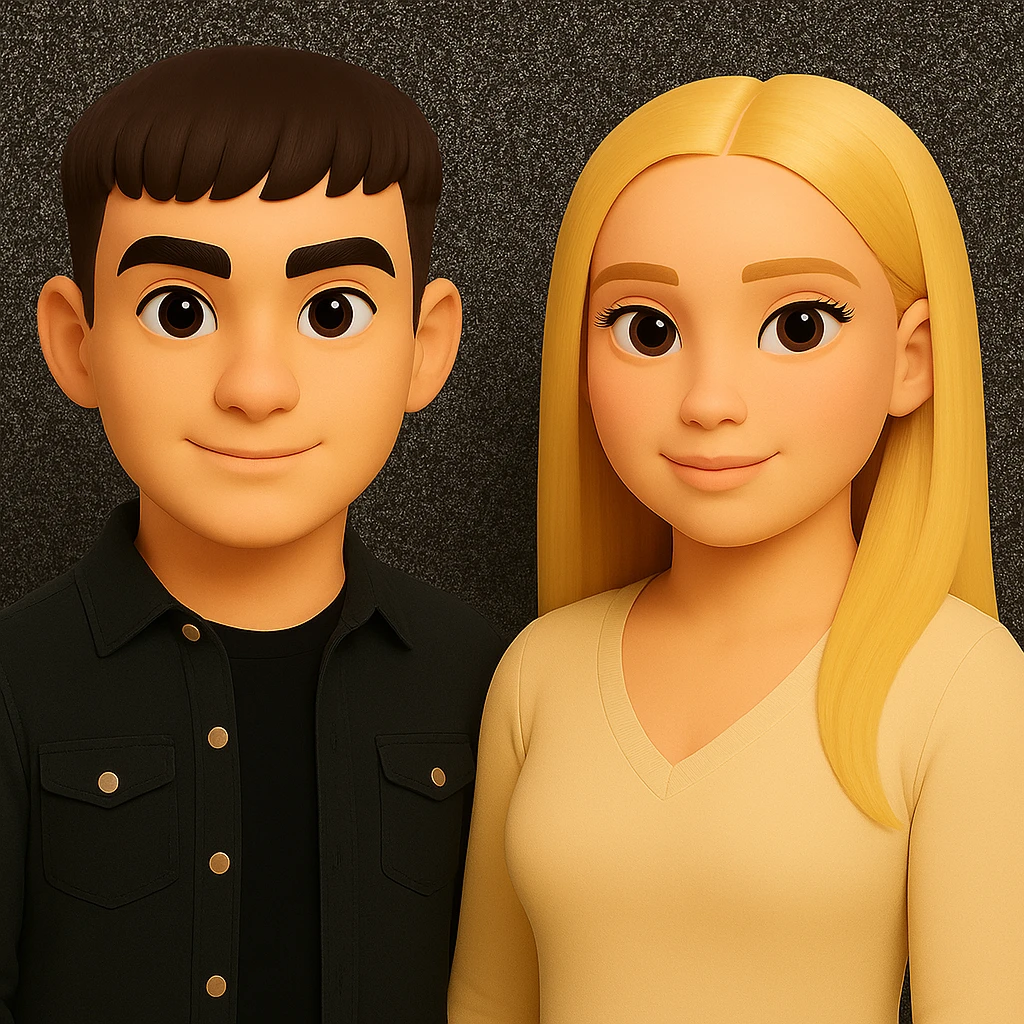 Keep everything as is but slightly spread out the people. Do not change the style or background. emoji
