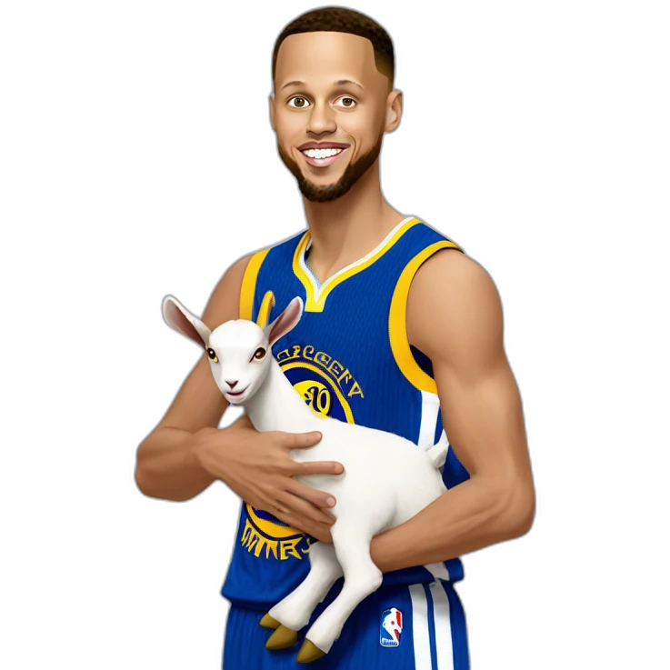 stephen curry with a goat emoji
