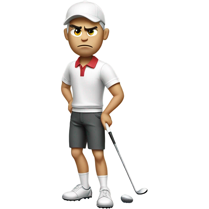 Angry white golfer  emoji