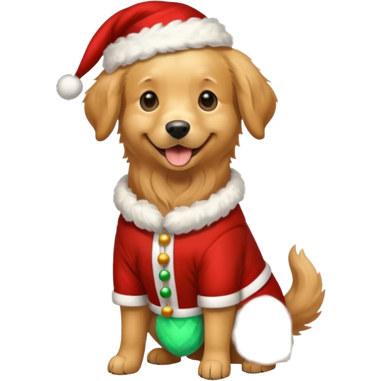 dog full body wearing a christmas outfit emoji