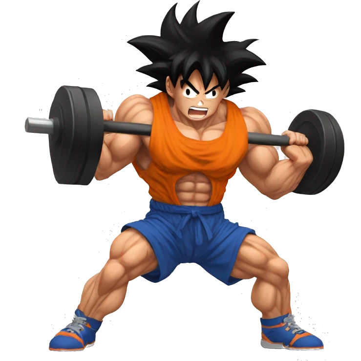 GOKU in the gym doing front pulls emoji