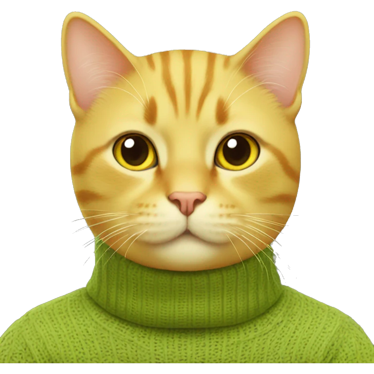 Yellow cat in turtle neck emoji