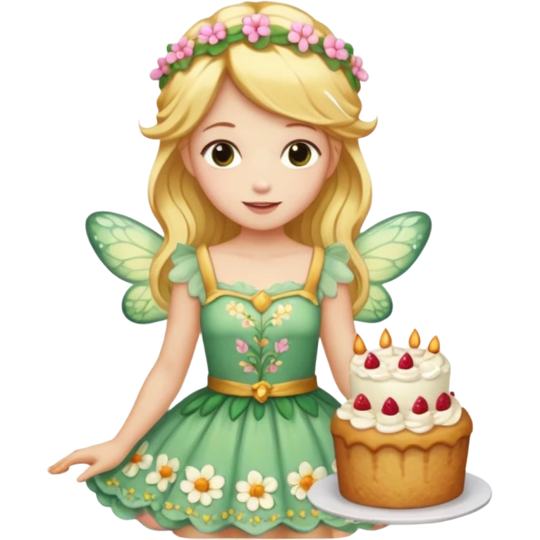 Fairy with cake emoji