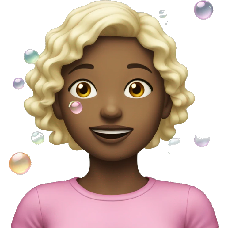 Girl Popping bubbles  emoji