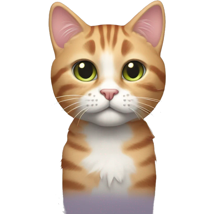 Rainbow tabby cat cool toned fur emoji