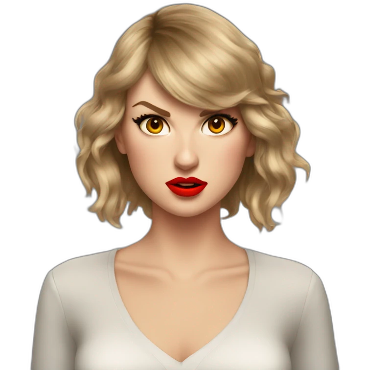 Taylor Swift red angry blushing emoji
