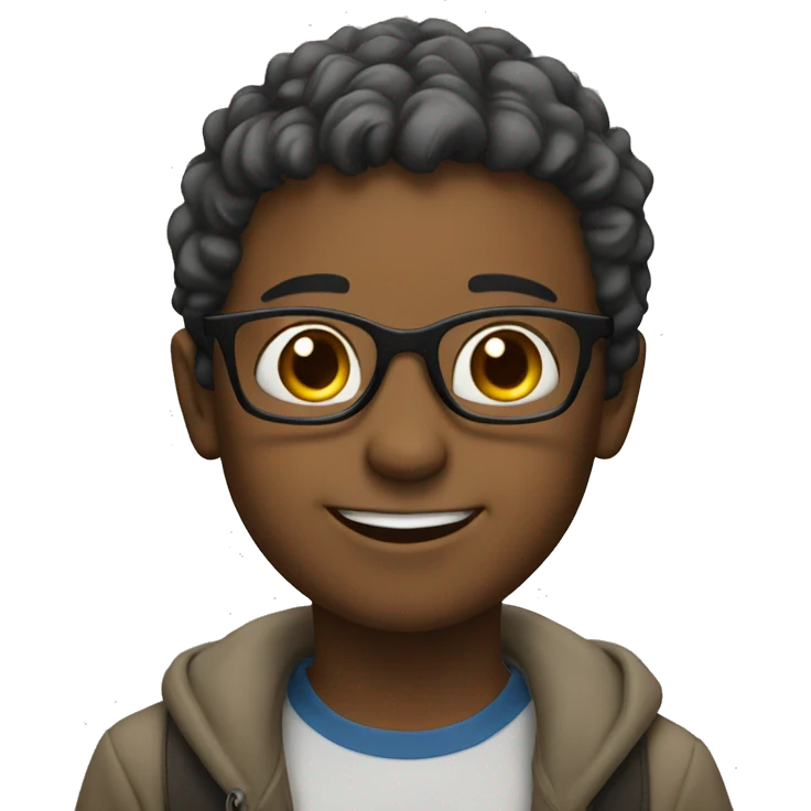 smiling boys with glasses emoji