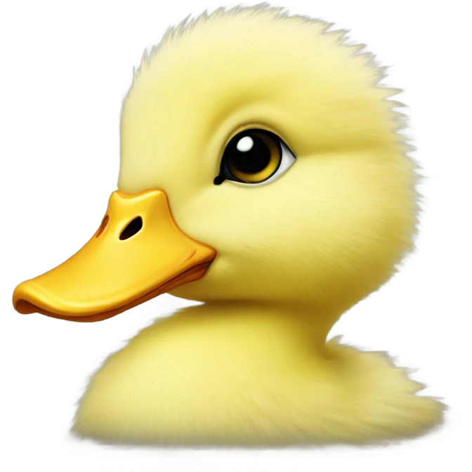 Realistic fluffy yellow duckling emoji