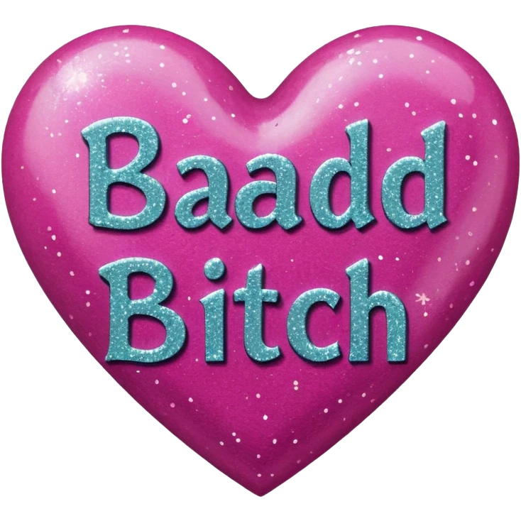 Bad bitch words written inside heart emoji