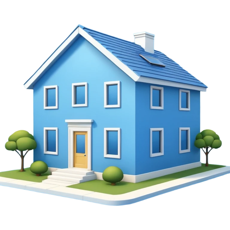 3D Blue House emoji