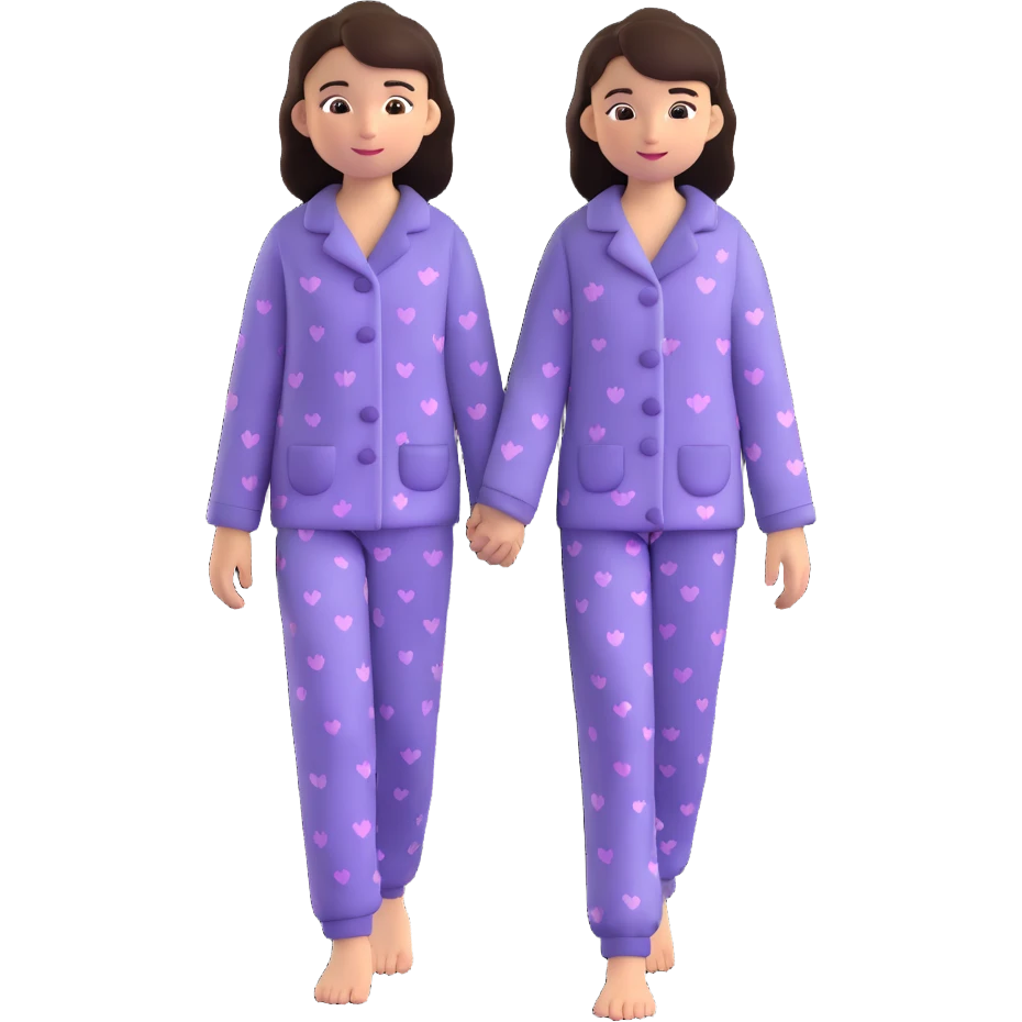 girl walking in pajamas emoji