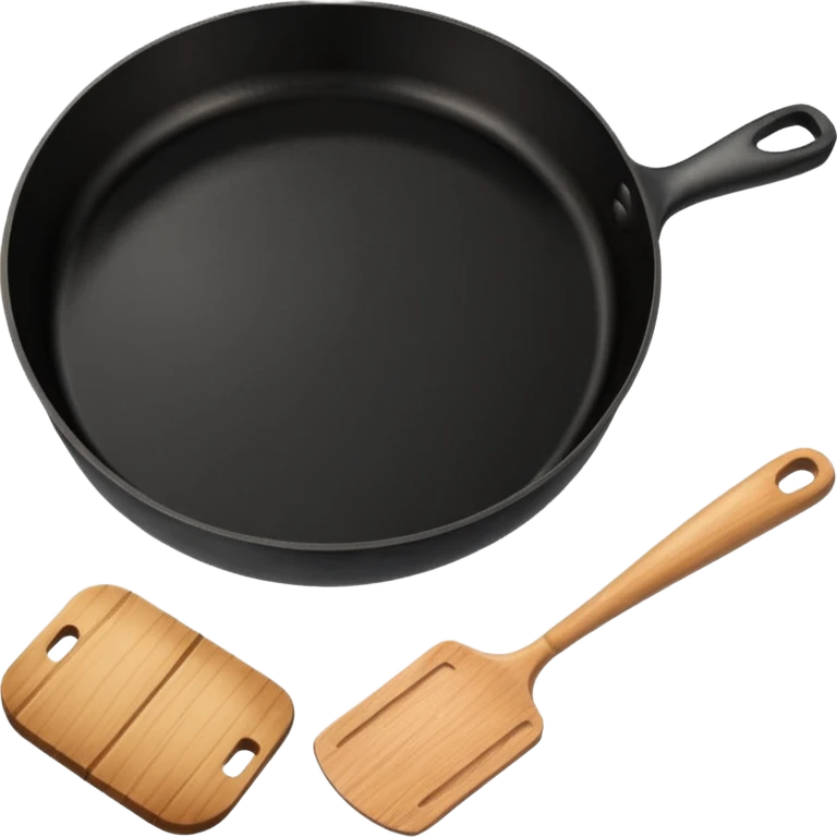 a black pan and spatula inside emoji