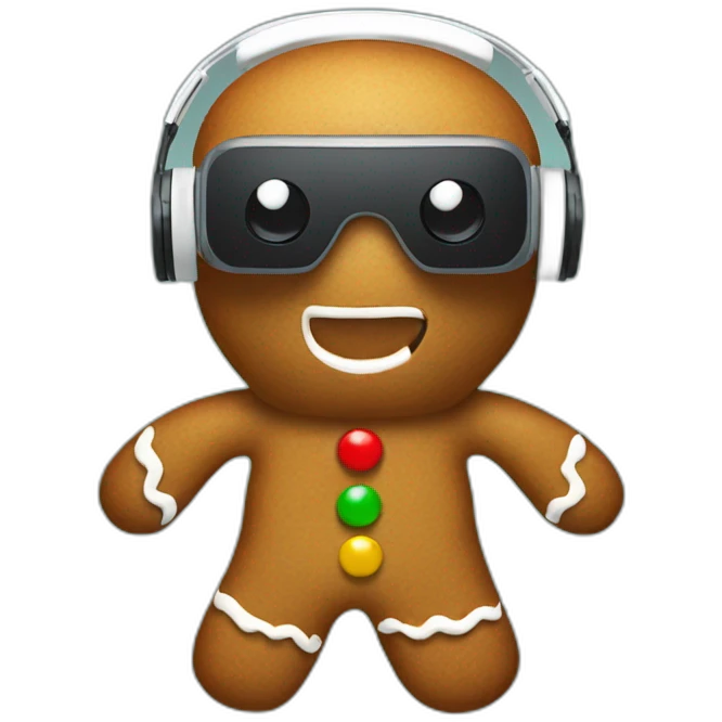 gingerbread man christmas in vr headset emoji