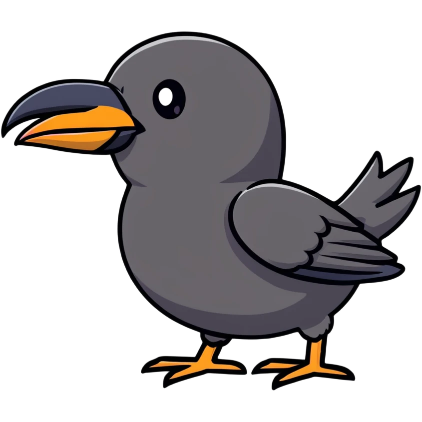 cute black crow bird emoji