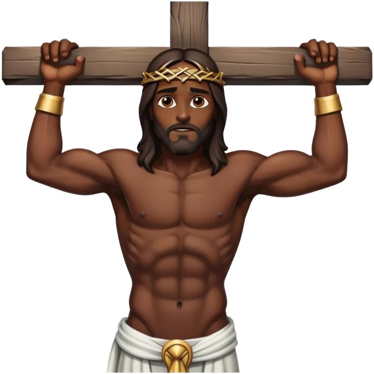 Dark skin christ on the cross emoji