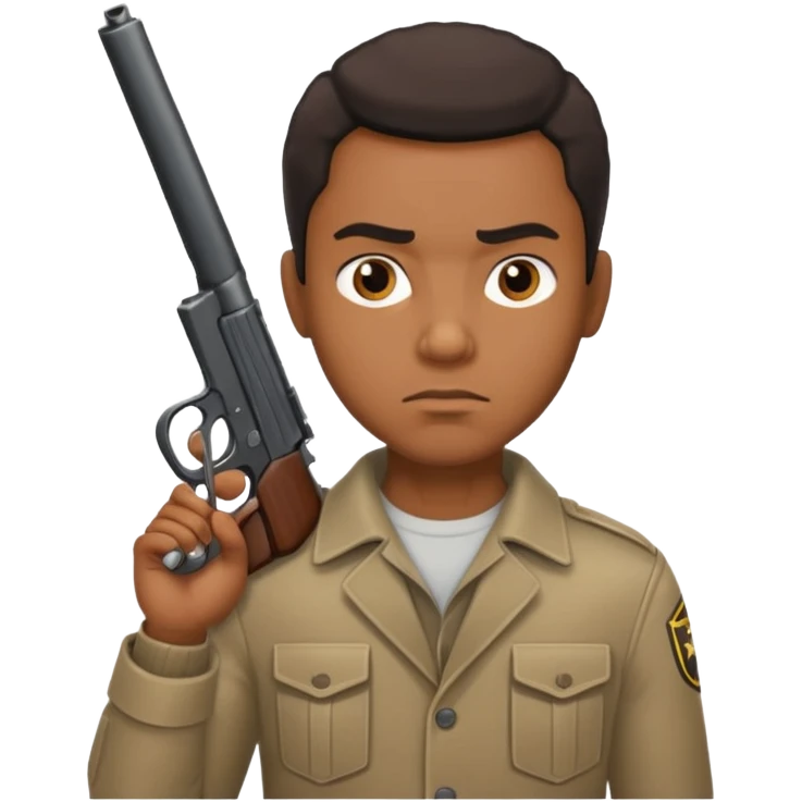 black guy with gun emoji