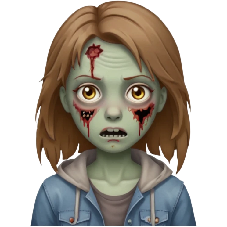 A zombie girl with light brown hair emoji