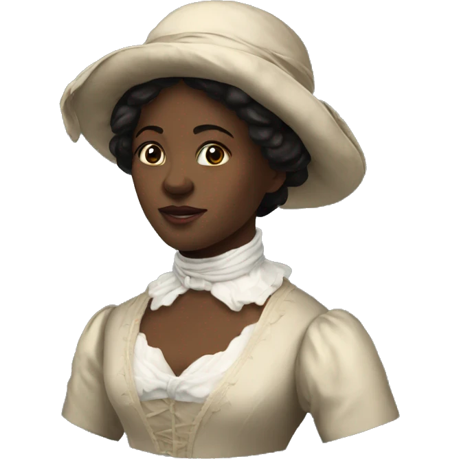 young woman from 1820 england in mobcap emoji
