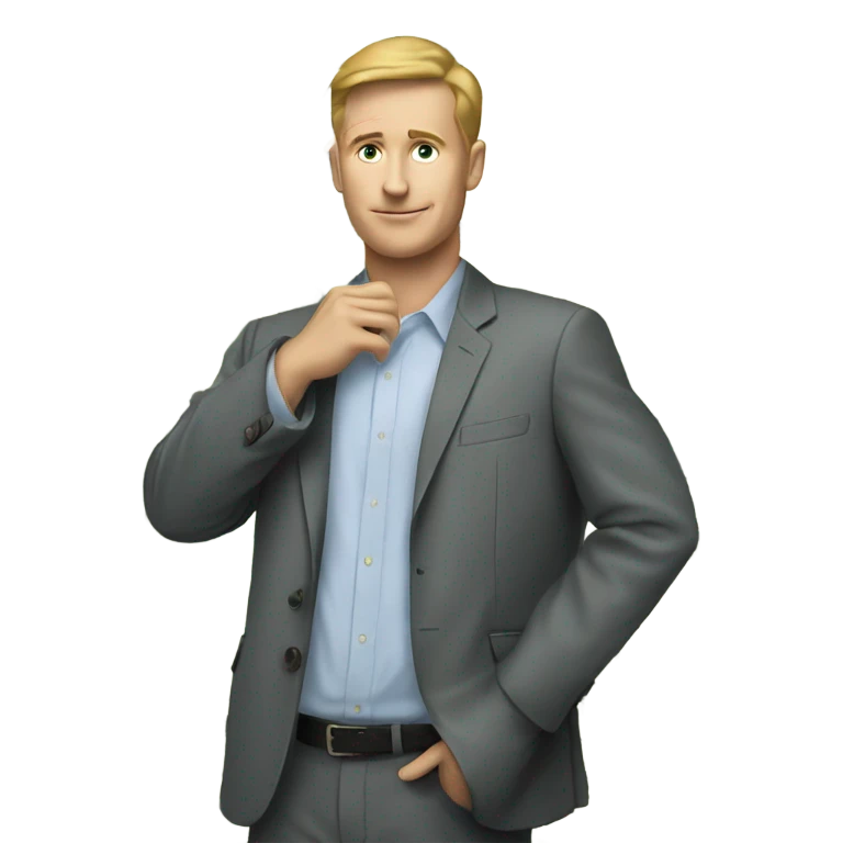 White male standing on money emoji