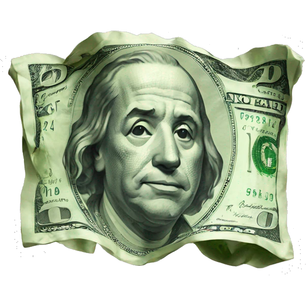 crumpled dollar emoji